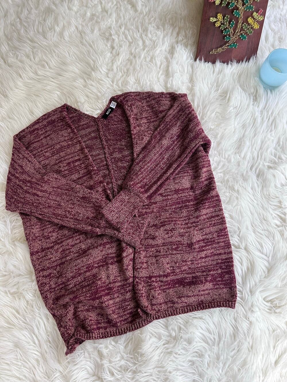 Urban Outfitters BDG Women Burgundy Knit Cardigan